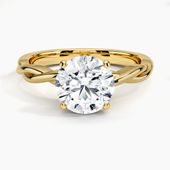 Twisted Vine Solitaire Lab Grown Round Diamond Engagement Ring