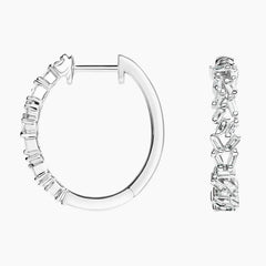 Rayonu Baguette Diamond Cluster Hoop Earrings