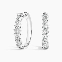 Rayonu Baguette Diamond Cluster Hoop Earrings
