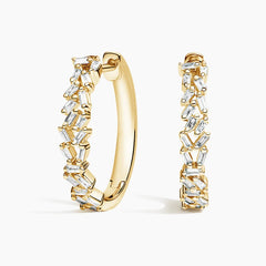 Rayonu Baguette Diamond Cluster Hoop Earrings