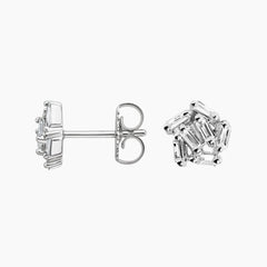Rayonu Baguette Diamond Cluster Earrings