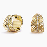 Rayonu Jane Goodall Leaf Lab Diamond Huggie Earrings