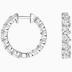 Rayonu Angled Pear Lab Diamond Hoop Earrings