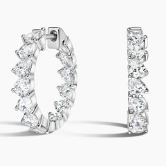 Rayonu Angled Pear Lab Diamond Hoop Earrings