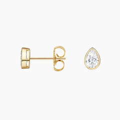 Rayonu Pear Shaped Lab Diamond Bezel Stud Earrings