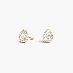 Rayonu Pear Shaped Lab Diamond Bezel Stud Earrings