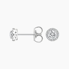 Rayonu Lab Grown Diamond Halo Stud Earrings