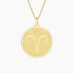 Rayonu Aries Zodiac Diamond Pendant