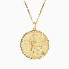 Rayonu Aries Zodiac Diamond Pendant