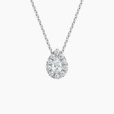 Rayonu Pear Lab Grown Diamond Halo Pendant