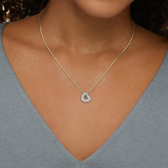 Rayonu Heart Shaped Lab Diamond Tube Pendant