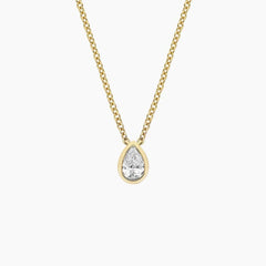 Rayonu Pear Lab Diamond Bezel Solitaire Pendant
