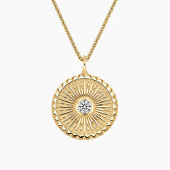 Rayonu Sun Lab Diamond Medallion Necklace