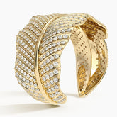 Rayonu Jane Goodall Pavé Leaf Lab Diamond Cuff Bracelet