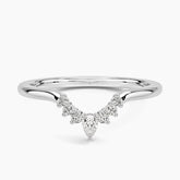 Rayonu Lunette Lab Diamond Ring front view with crescent-shaped diamonds