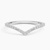 Rayonu flair lab diamond wedding ring with scalloped pavé chevron design