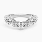 Rayonu Jardiniere Lab Diamond Contour Ring front view with marquise and round diamonds