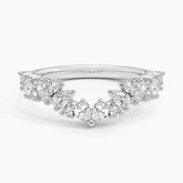 Rayonu Olivetta Lab Diamond Ring front view with contoured round & pear-shaped diamonds