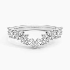 Rayonu Olivetta Lab Diamond Ring front view with contoured round & pear-shaped diamonds