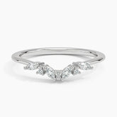 Rayonu Yvette Lab Diamond Ring front view with chevron-shaped round & marquise diamonds