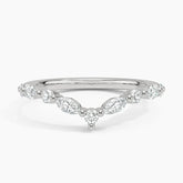 Rayonu Curved Versailles Lab Diamond Ring front view with round and marquise diamonds