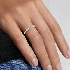 Side view of Rayonu Crescent Nested Ring showing sleek curved design