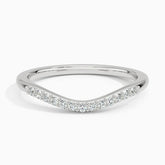 Rayonu Petite Curved Lab Diamond Ring front view with sparkling diamonds on curved band