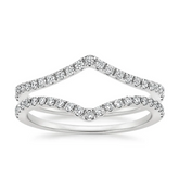 Rayonu Flair Nested Lab Diamond Ring Stack front view with scalloped pavé diamonds