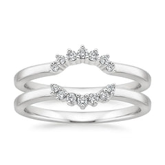 Rayonu Crescent Nested Lab Diamond Ring front view with sparkling crescent-shaped bands