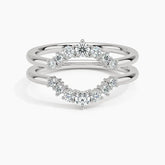 Rayonu Aria Nested Contoured Lab Diamond Ring Stack front view with graduated round diamonds