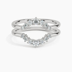 Rayonu Aria Nested Contoured Lab Diamond Ring Stack front view with graduated round diamonds