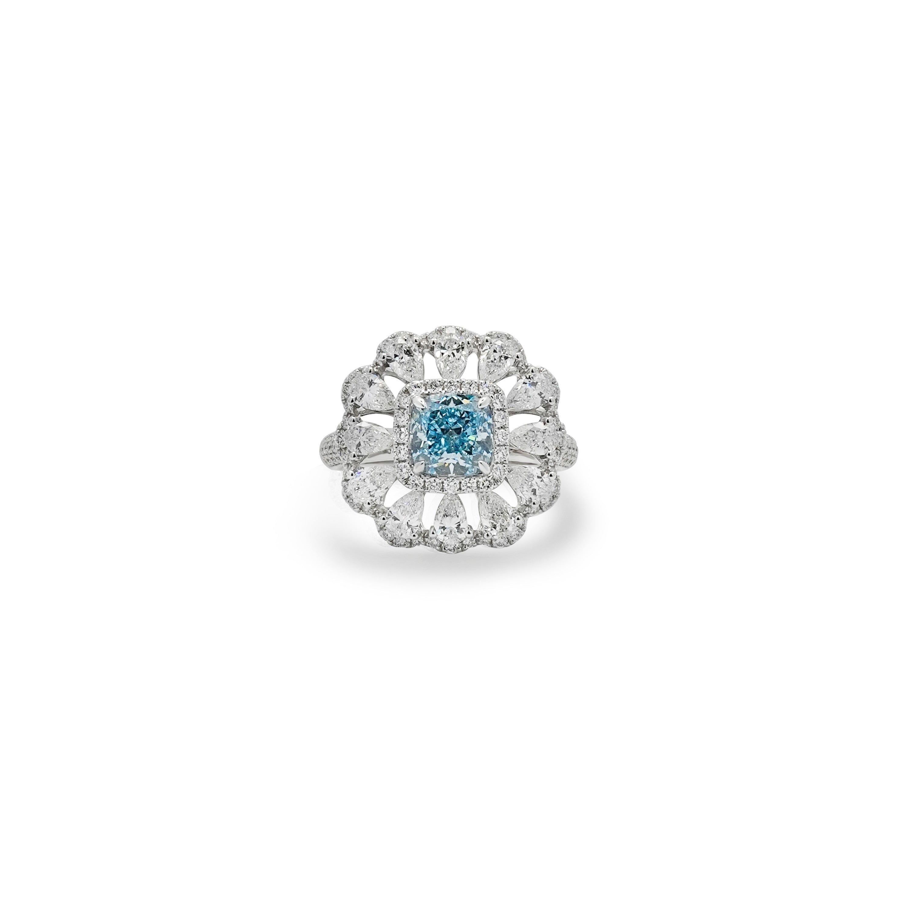 Aria Blue Lab Grown Princess Diamond Ring