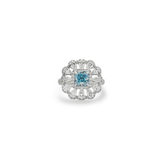 Aria Blue Lab Grown Princess Diamond Ring