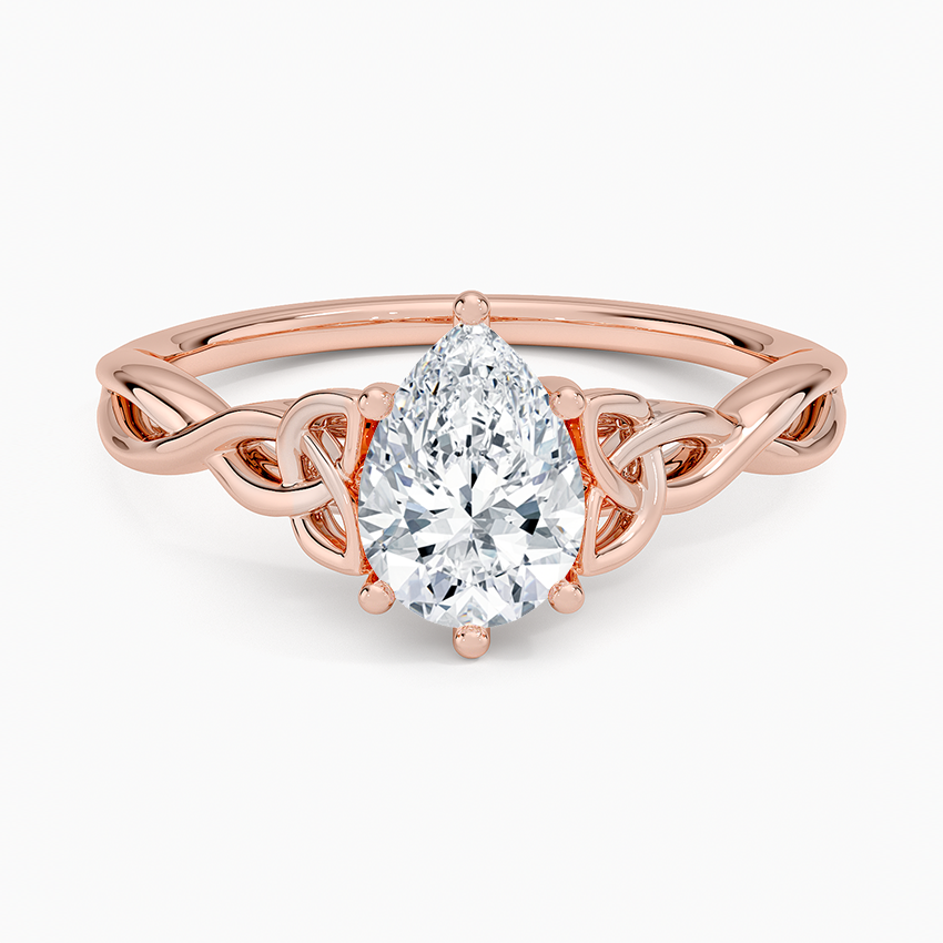 Celtic Love Knot Lab Grown Pear Diamond Engagement Ring
