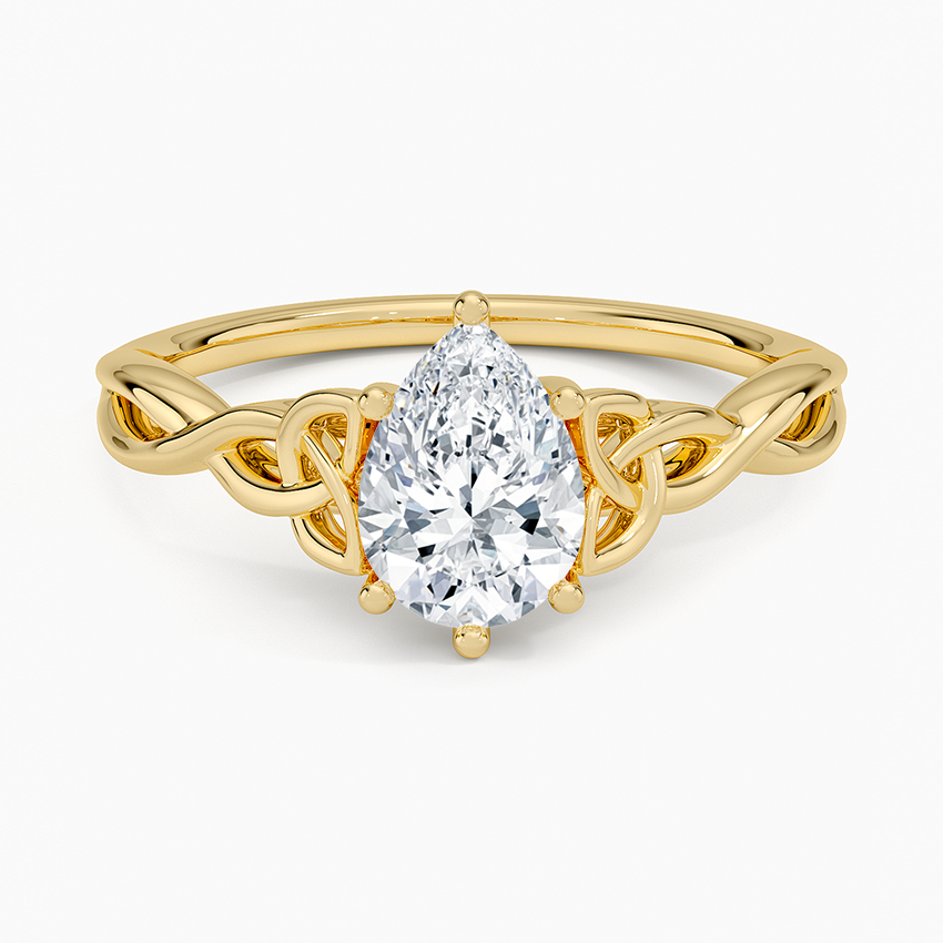 Celtic Love Knot Lab Grown Pear Diamond Engagement Ring