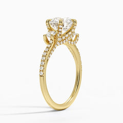 Luxe Delilah Three Stone Lab Grown Round Diamond Engagement Ring