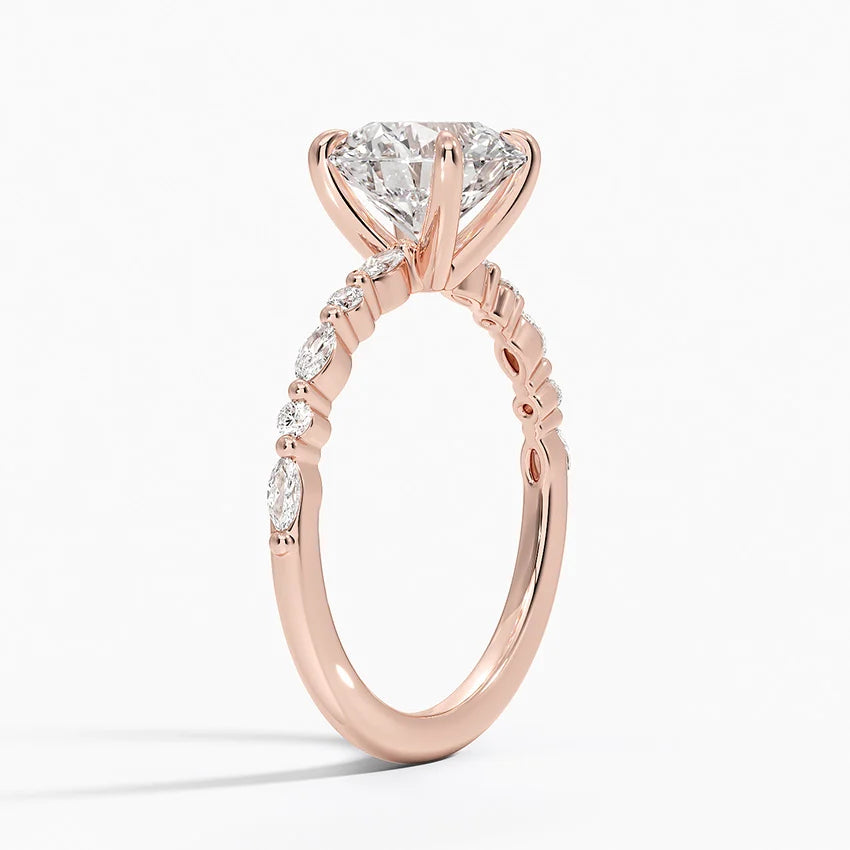 Delicate Versailles Lab Grown Round Diamond Engagement Ring