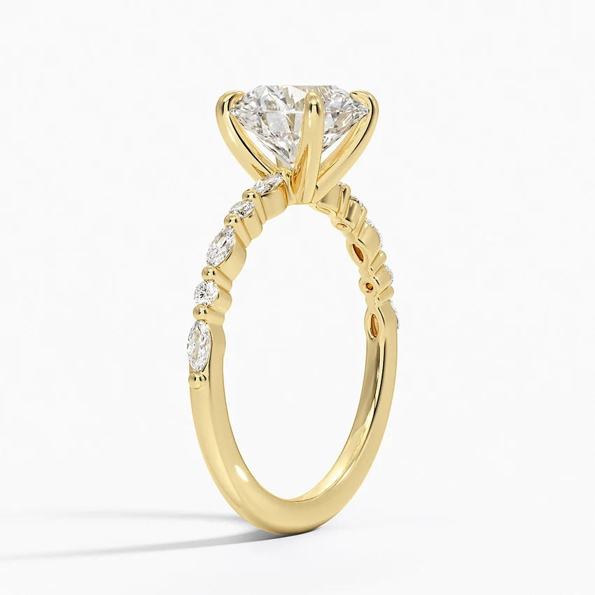 Delicate Versailles Lab Grown Round Diamond Engagement Ring