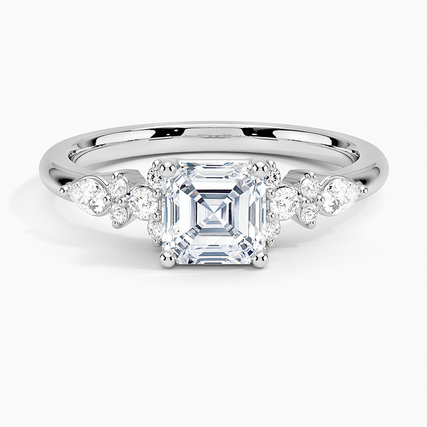 Rosette Lab Grown Asscher Diamond Engagement Ring