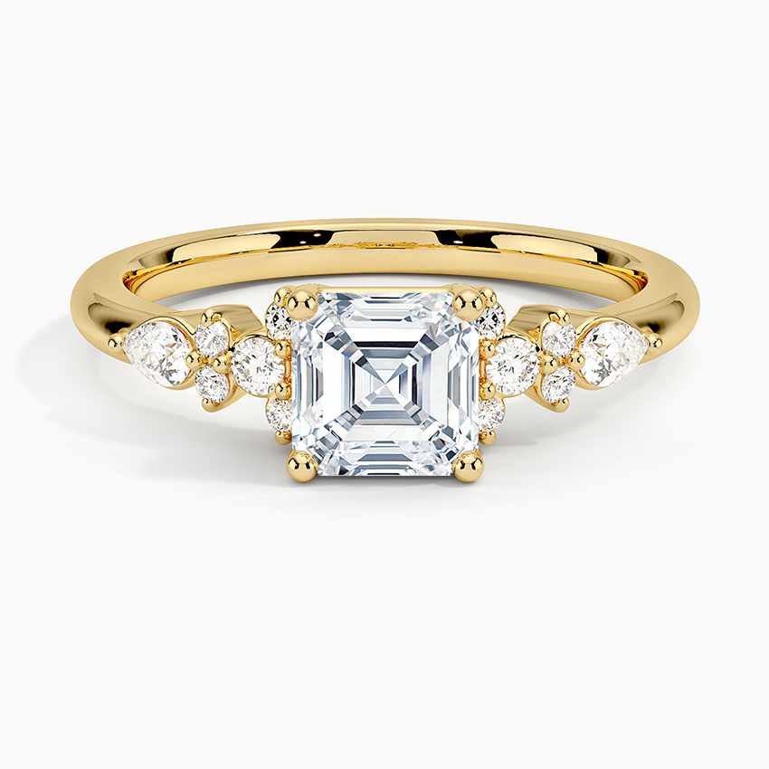 Rosette Lab Grown Asscher Diamond Engagement Ring