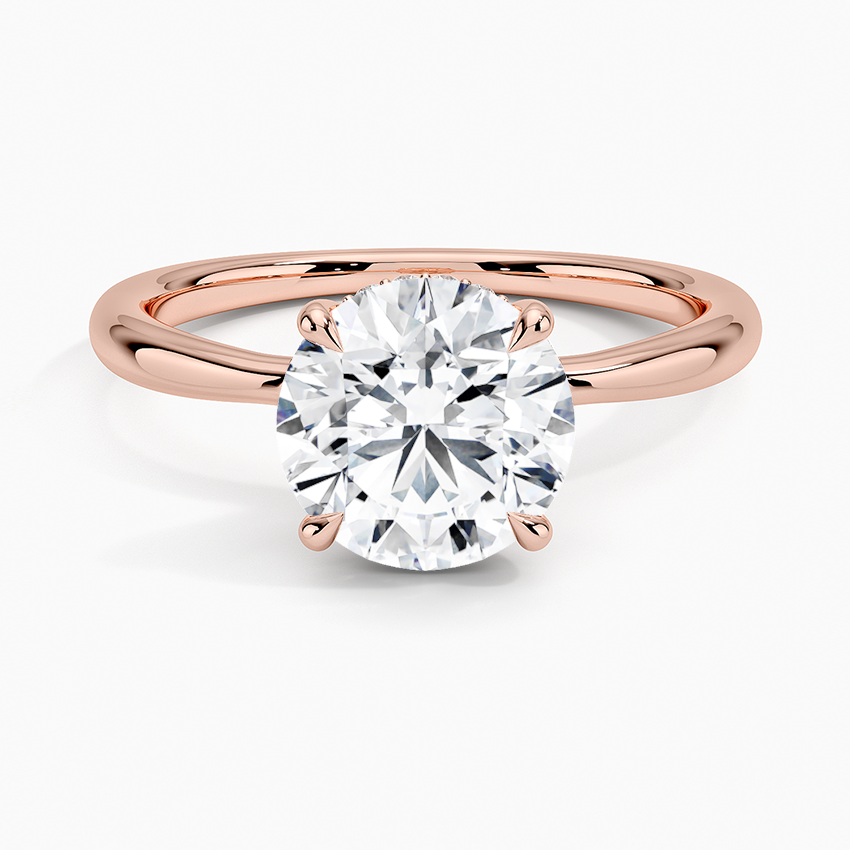 Classic Four-Prong Lab Grown Round Diamond Engagement Ring