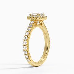 Sienna Halo Three-Quarter Coverage Lab Grown Cushion Diamond Engagement Ring