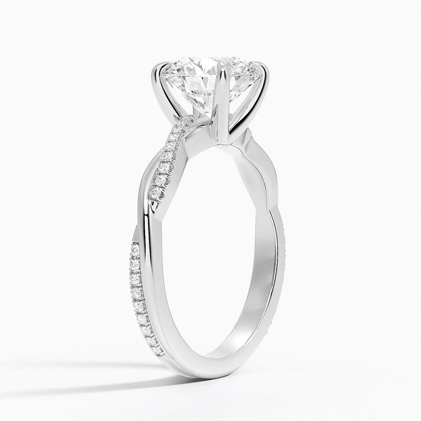 Petite Twisted Vine Lab Grown Round Diamond Engagement Ring