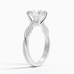 Petite Twisted Vine Lab Grown Round Diamond Engagement Ring