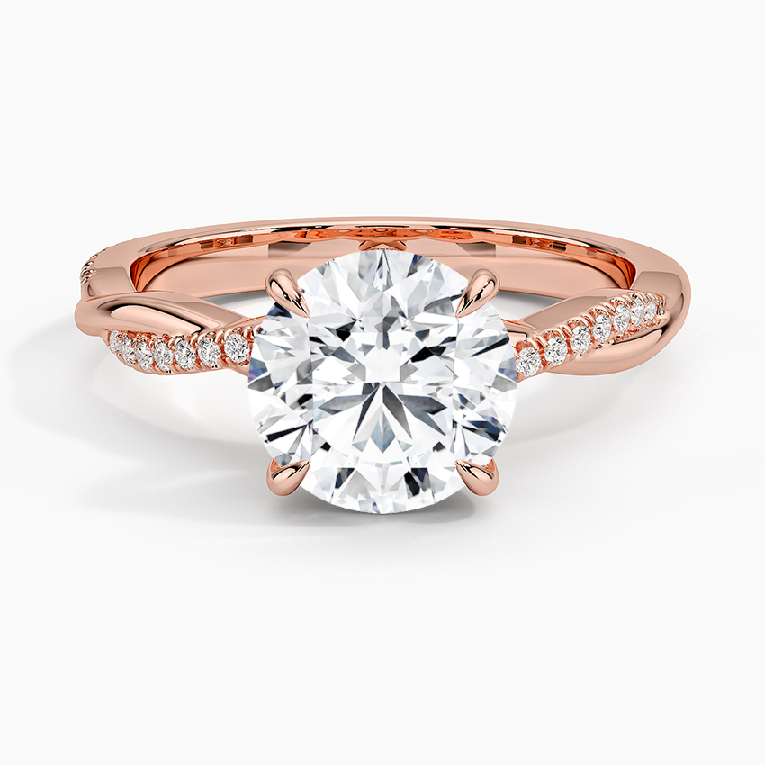 Petite Twisted Vine Lab Grown Round Diamond Engagement Ring