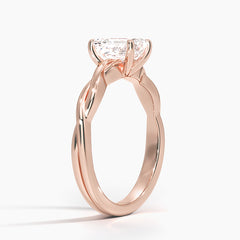 Twisted Vine Solitaire Lab Grown Emerald Diamond Engagement Ring