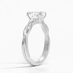 Twisted Vine Solitaire Lab Grown Emerald Diamond Engagement Ring