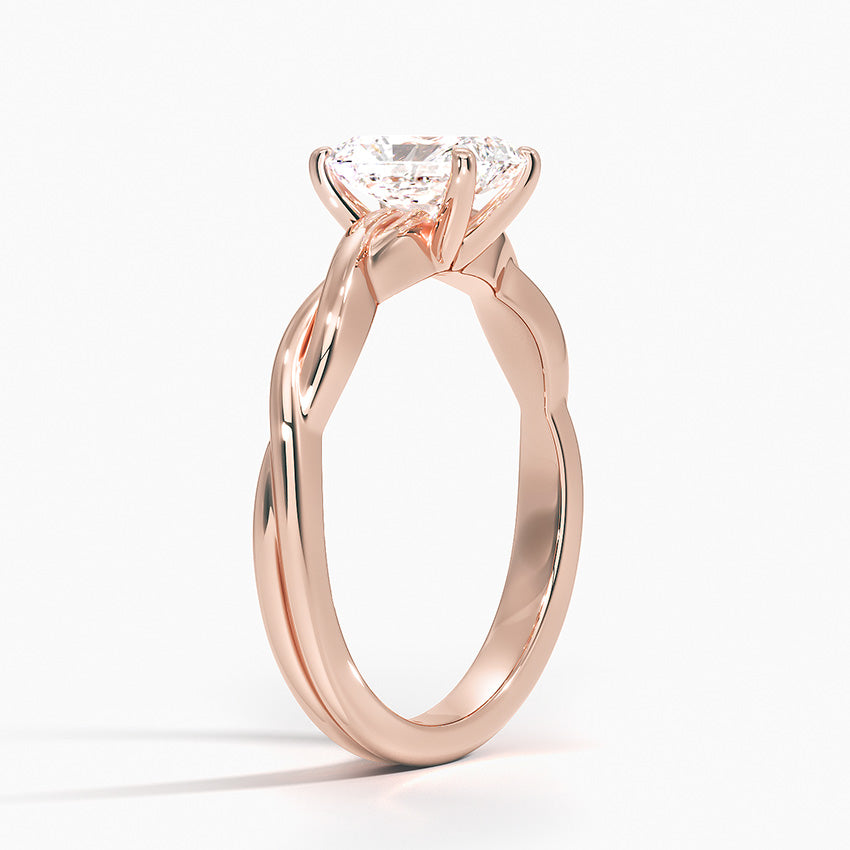 Twisted Vine Solitaire Lab Grown Radiant Diamond Engagement Ring