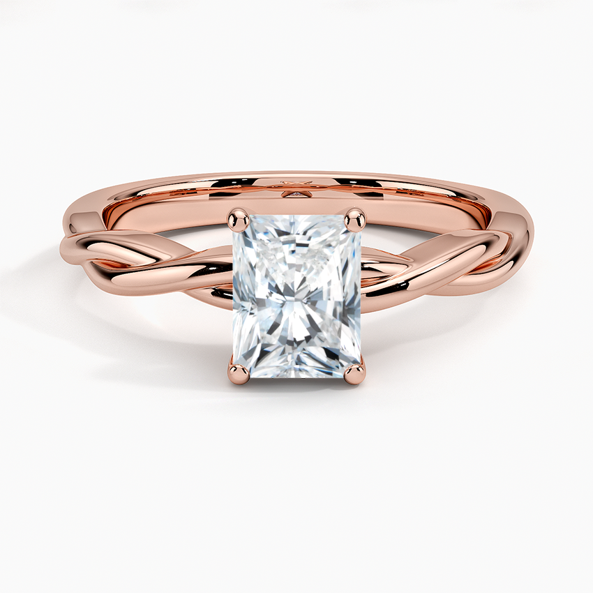 Twisted Vine Solitaire Lab Grown Radiant Diamond Engagement Ring