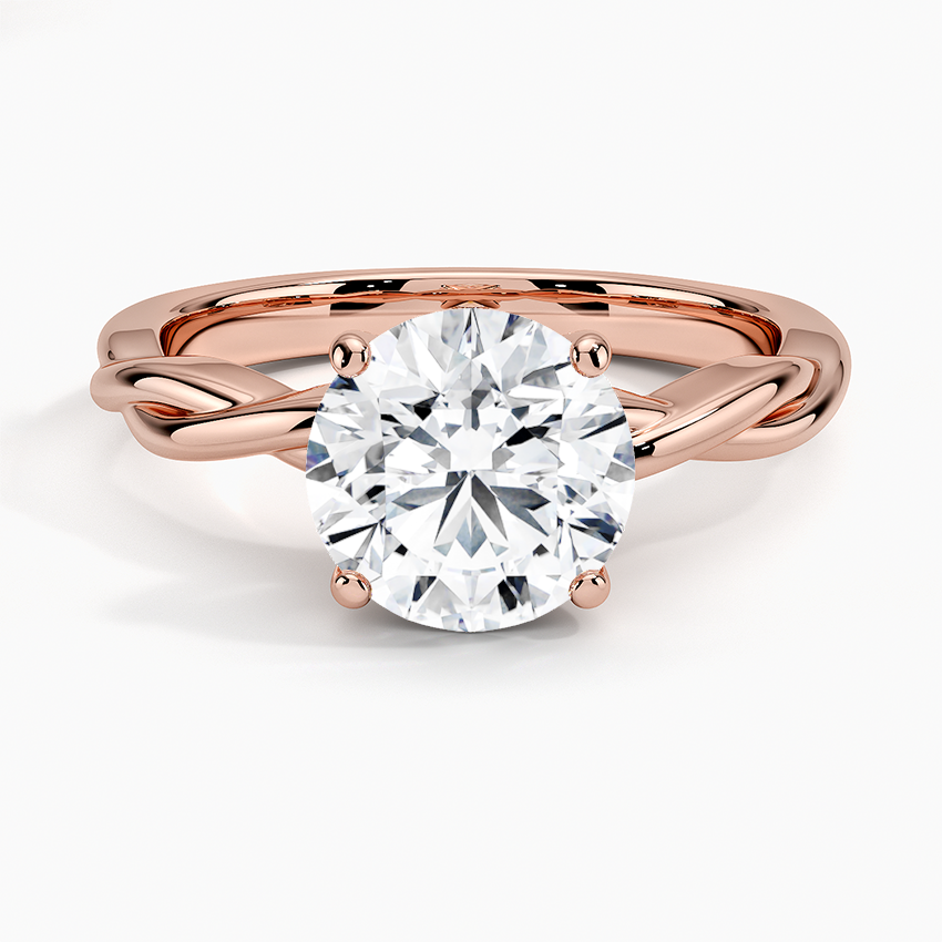 Twisted Vine Solitaire Lab Grown Round Diamond Engagement Ring